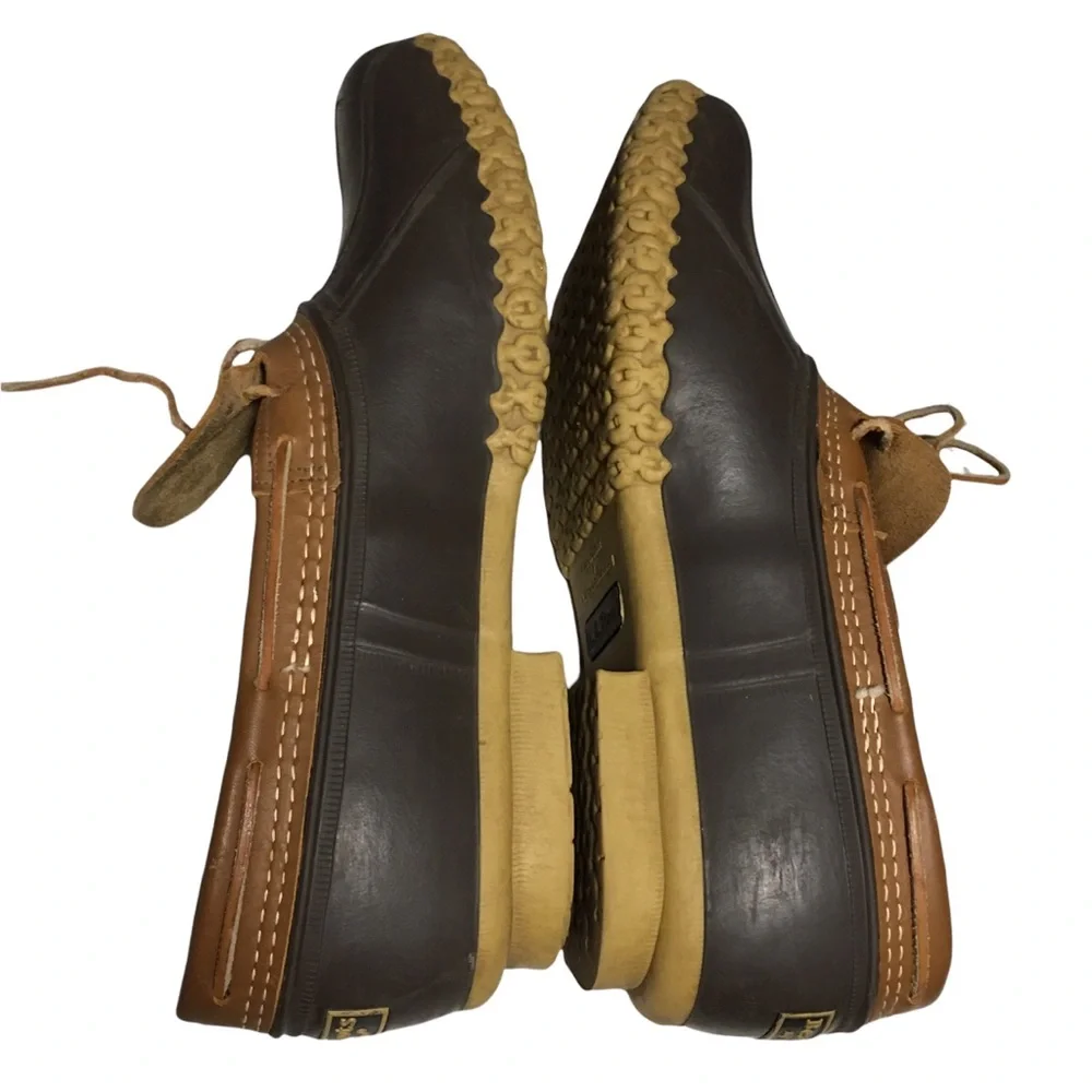 Vtg L.L. Bean Boots Moc original Duck Maine low top rubber waterproof brown